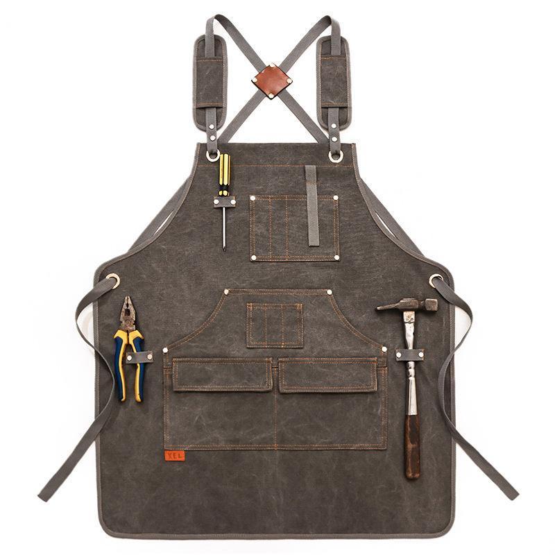 Gardening Tools Logo - Canvas Apron With Printed Logo Barber