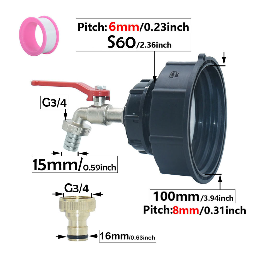 Gardening Tools And Equipment - 80mm 100mm IBC Water Tank Tap