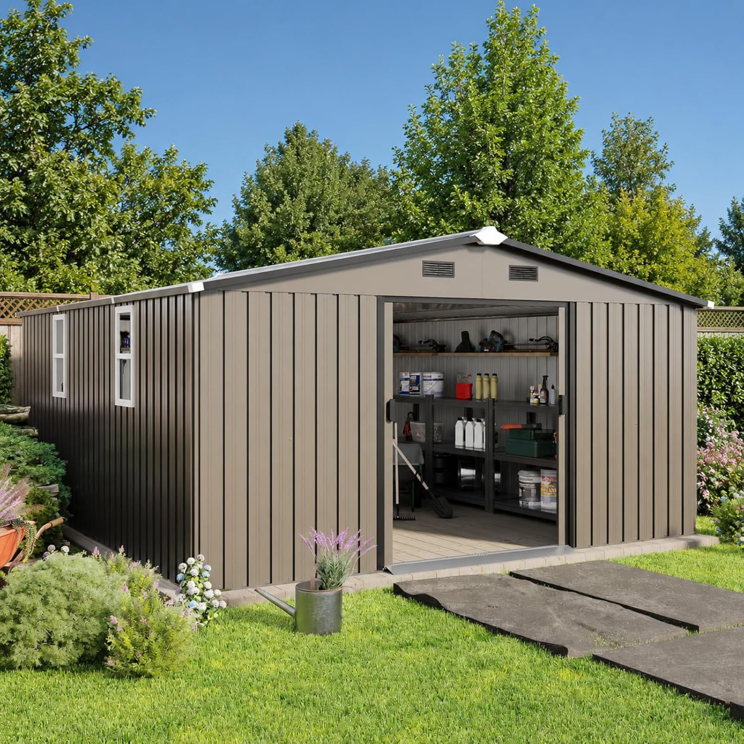 Metal Storage Shed 10x12FT Out - Gardening Tool recension och pris