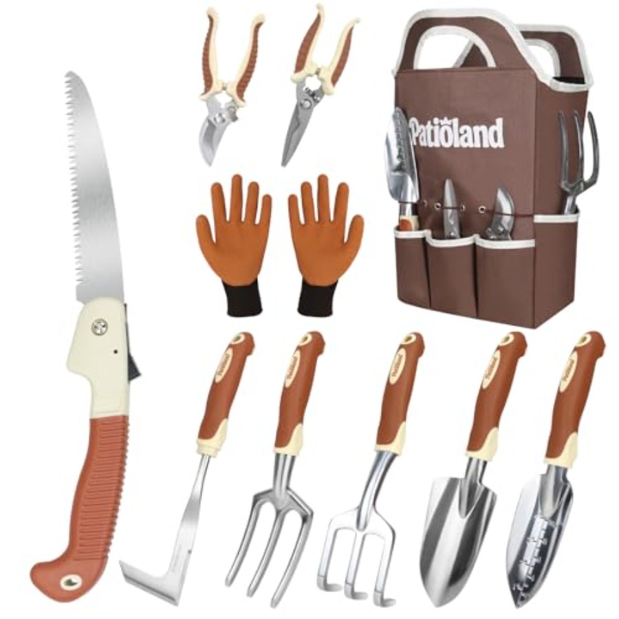 10-Piece Garden Tool Set, Gard - Gardening Tools Wooden recension och pris