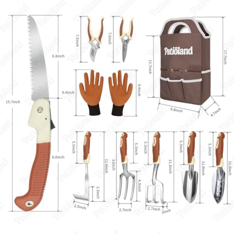10-Piece Garden Tool Set, Gard - Gardening Tools Wooden recension och pris