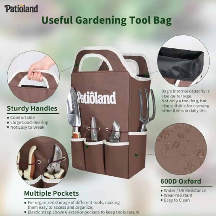 10-Piece Garden Tool Set, Gard - Gardening Tools Wooden recension och pris