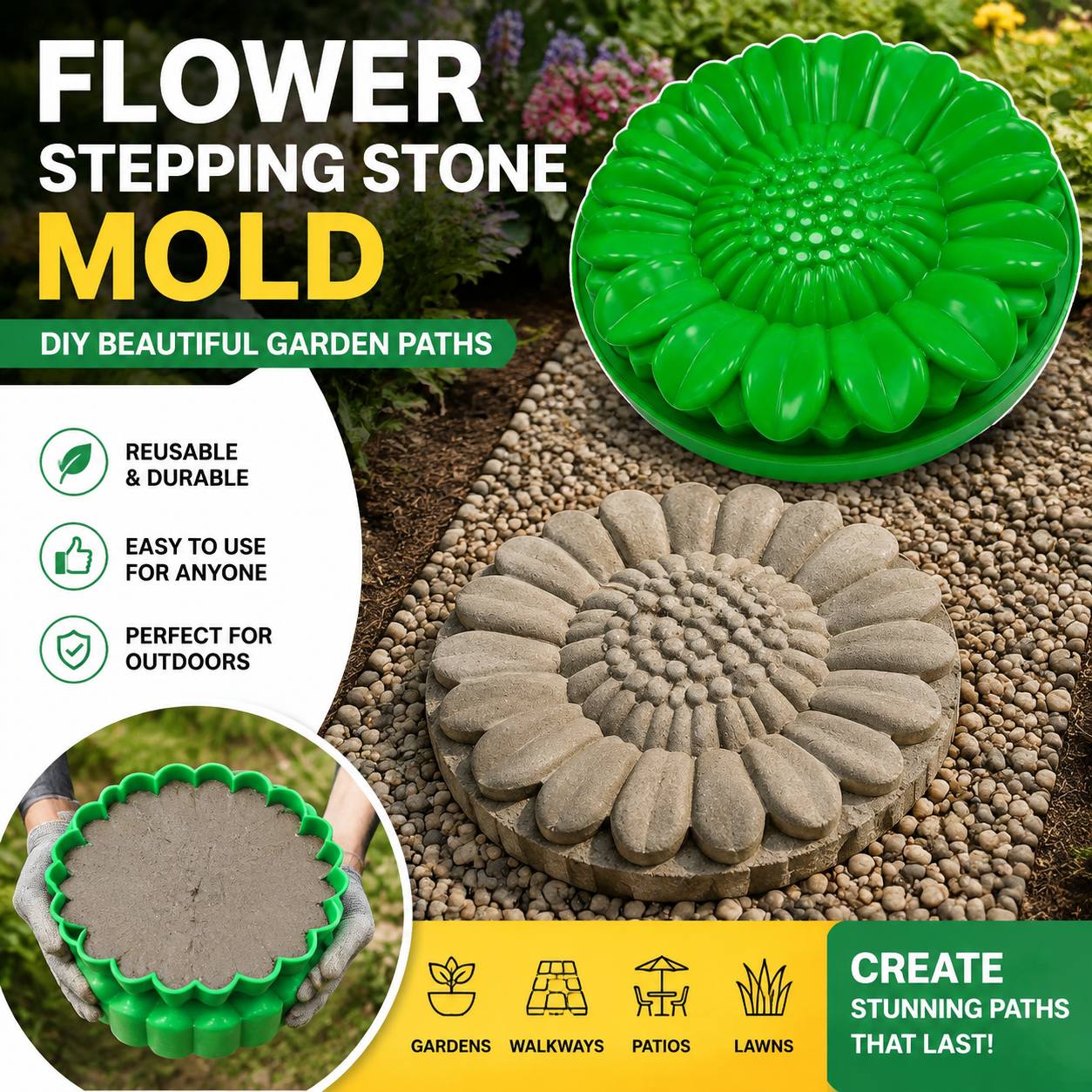 Sunflower Terrace Stone Mold S - Gardening Tools Gifts recension och pris