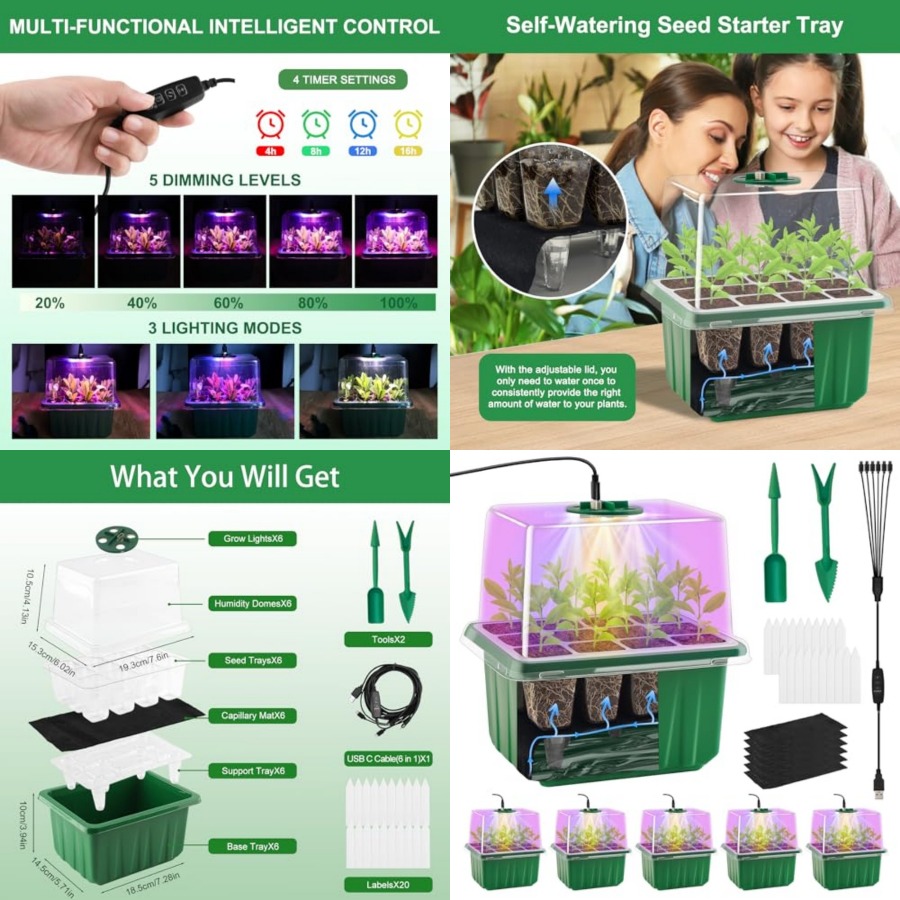Seed Starter Tray with Light,  - Greenhouse Mini Indoor recension och pris