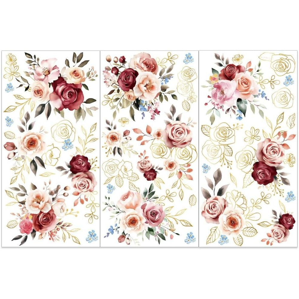 3pcs/Set Watercolor Roses Rub  - Gardening Tools Diy recension och pris