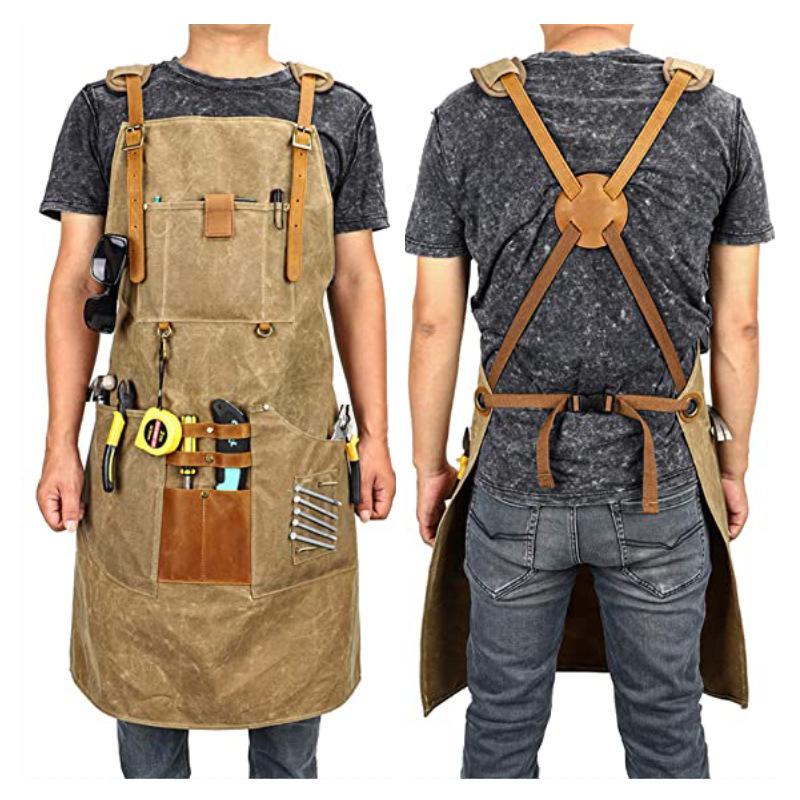Men Canvas Apron Multifunction - Gardening Tools Logo recension och pris