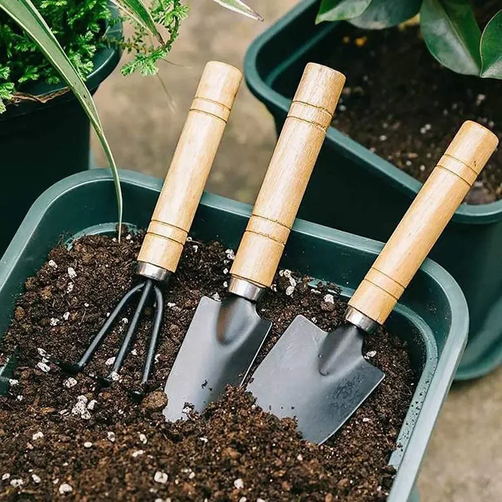 3PCS Heavy Duty Carbon Steel G - Gardening Tools Wooden recension och pris