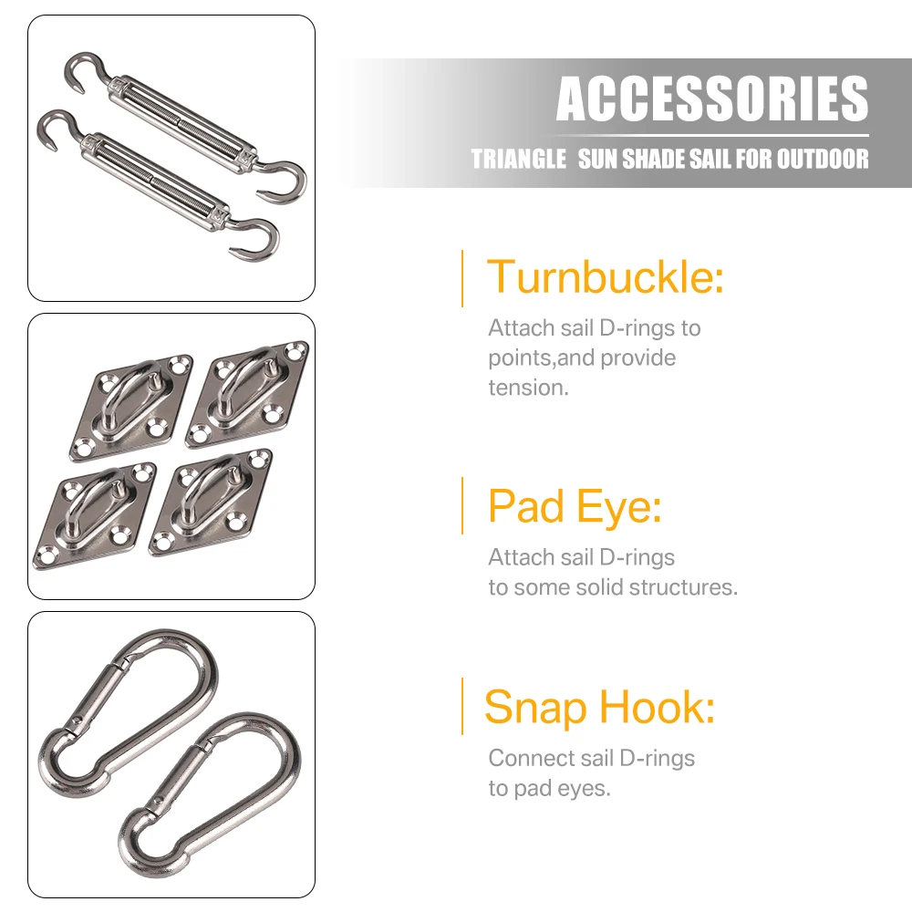 Stainless Steel Sun Shade Sail - Gardening Tools Kit For Home Garden recension och pris