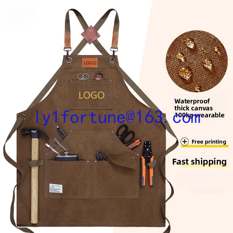 Thick canvas waterproof apron  - Gardening Tools Logo recension och pris