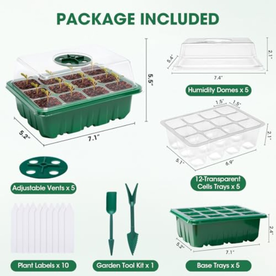 5 Packs Seed Starter Tray with - Greenhouse Mini Indoor recension och pris