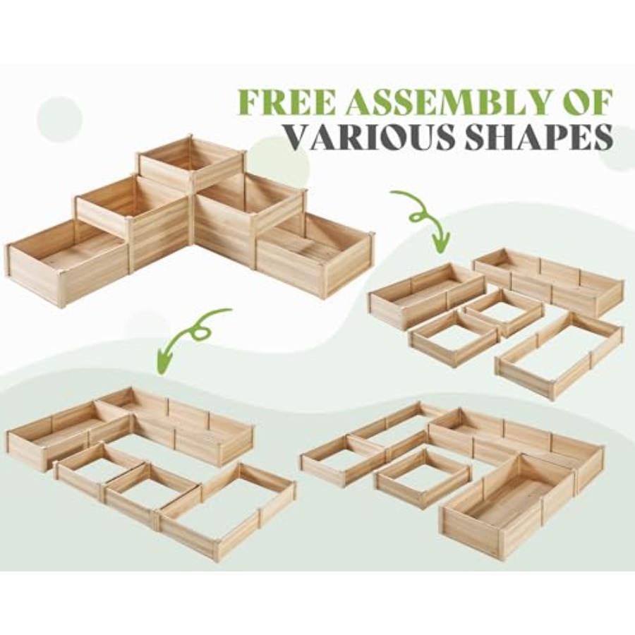 Raised Garden Bed 3-Tier Outdo - Gardening Tools Wooden recension och pris