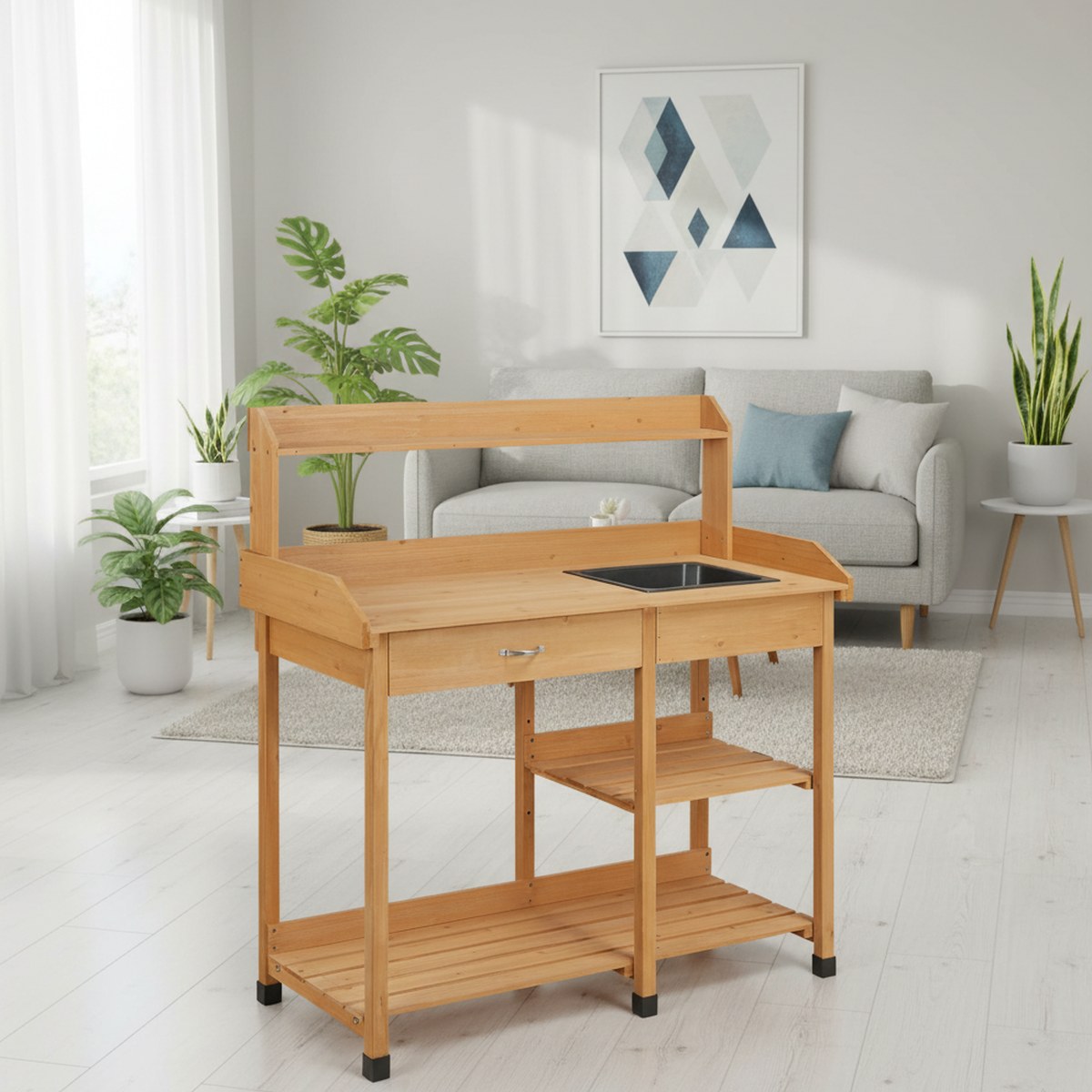 Wooden Potting Bench Garden Wo - Gardening Tools Wooden recension och pris